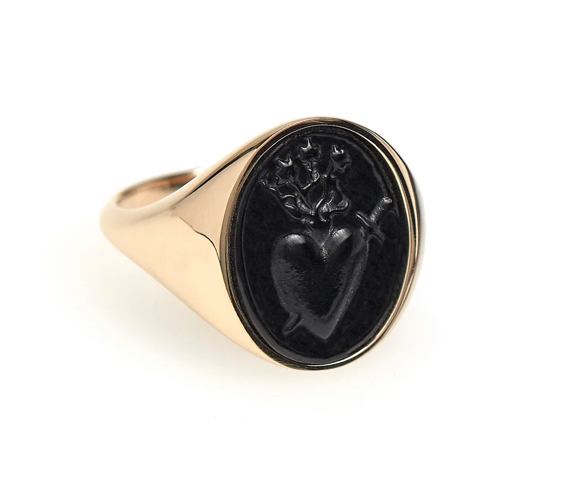 Intaglio Ring with Sacred Coronary heart Design