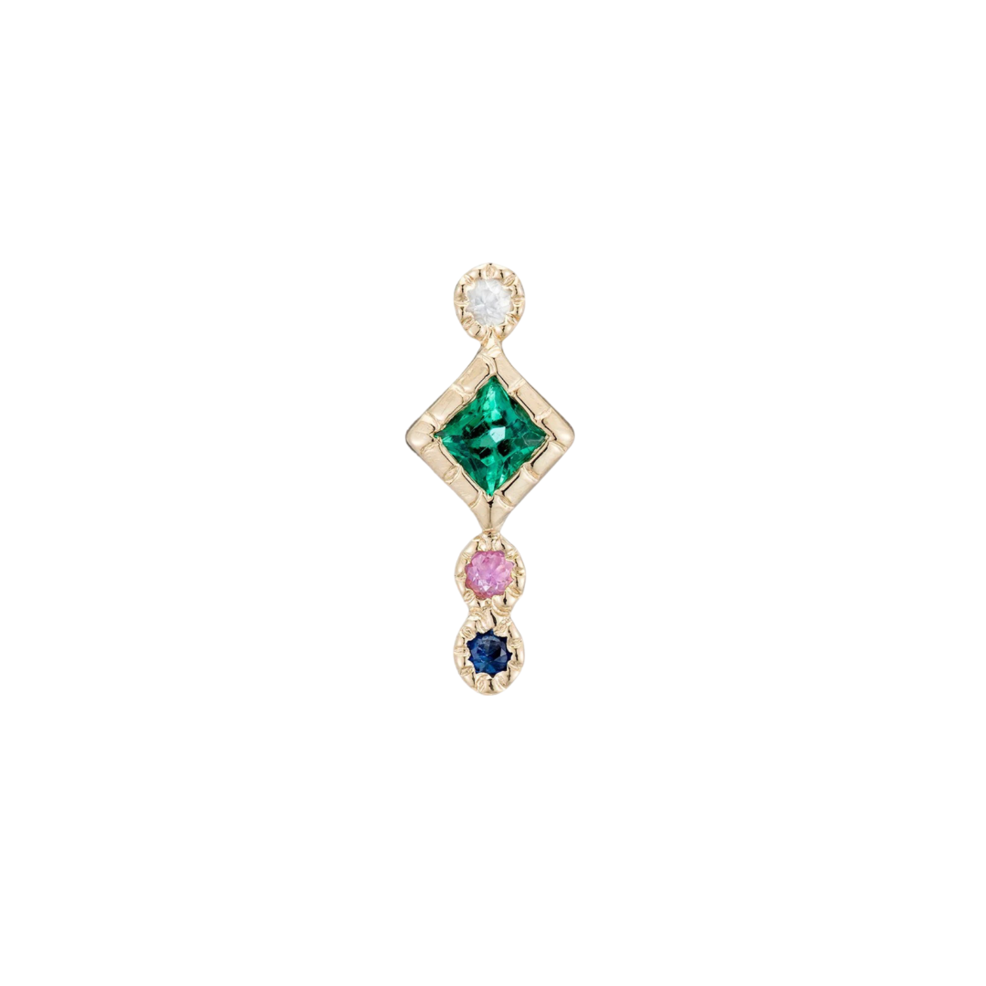 Single Emerald Journey Stud Earring