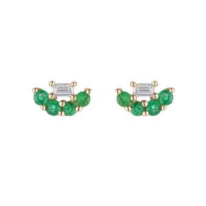 Single Emerald Lace Mini Baguette Stud