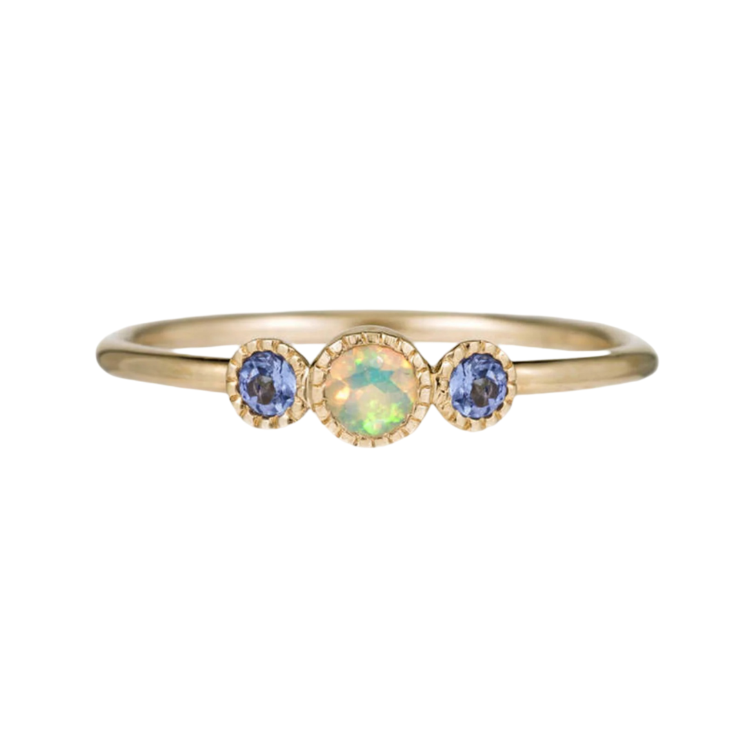 Trio Ring with Opal and Tanzanite